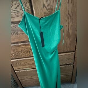 House of Harlow 1960 Vibrant Green Asymmetrical Dress